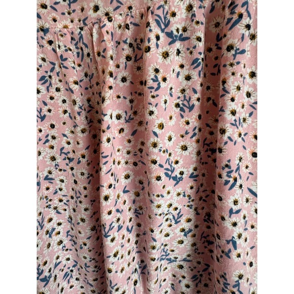 Romwe Pink Floral Ruffle Button Front Short Sleeve Mini Dress Women Size S - Picture 8 of 12